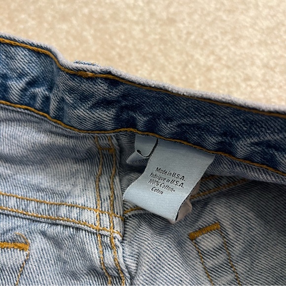 VINTAGE Calvin Klein Jeans Womens 12 Blue High Waisted Mom Jean Raw Hem Cut Off - Picture 3 of 10